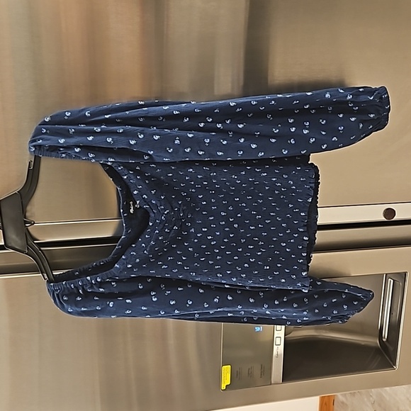 💕MADEWELL💕 Lucille Balloon Sleeve Smocked Top ~ Classic Indigo XL NWT - Picture 6 of 13